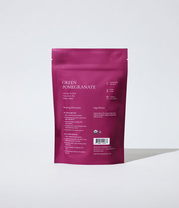 Green Pomegranate iced tea pouch detail – Art of Tea