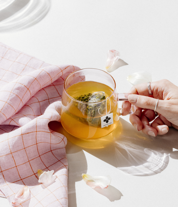 Sencha Green Tea sachets lifestyle graphic – Art of Tea