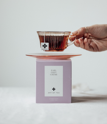 Earl Grey Crème sachets lifestyle graphic – Art of Tea