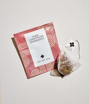 Dark Chocolate Peppermint single eco pyramid teabag sachet – Art of Tea