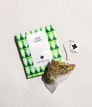 Mint Green Tea single eco pyramid teabag sachet – Art of Tea