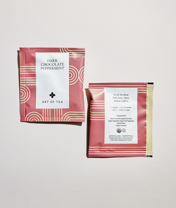 Dark Chocolate Peppermint eco pyramid teabag sachets – Art of Tea