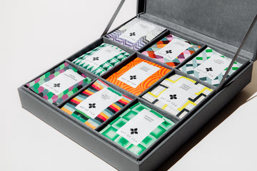 9-section gift box open with sachets – Art of Tea